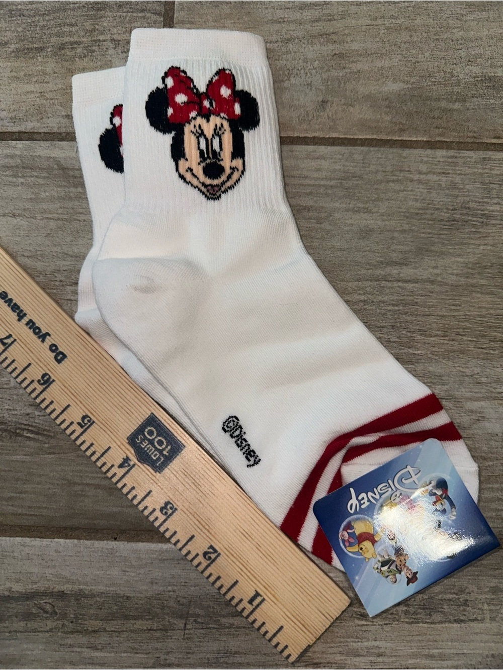 Disney Minnie Mouse White Kids Crew Socks with Red Accent 🎀 - Picture 4 of 5